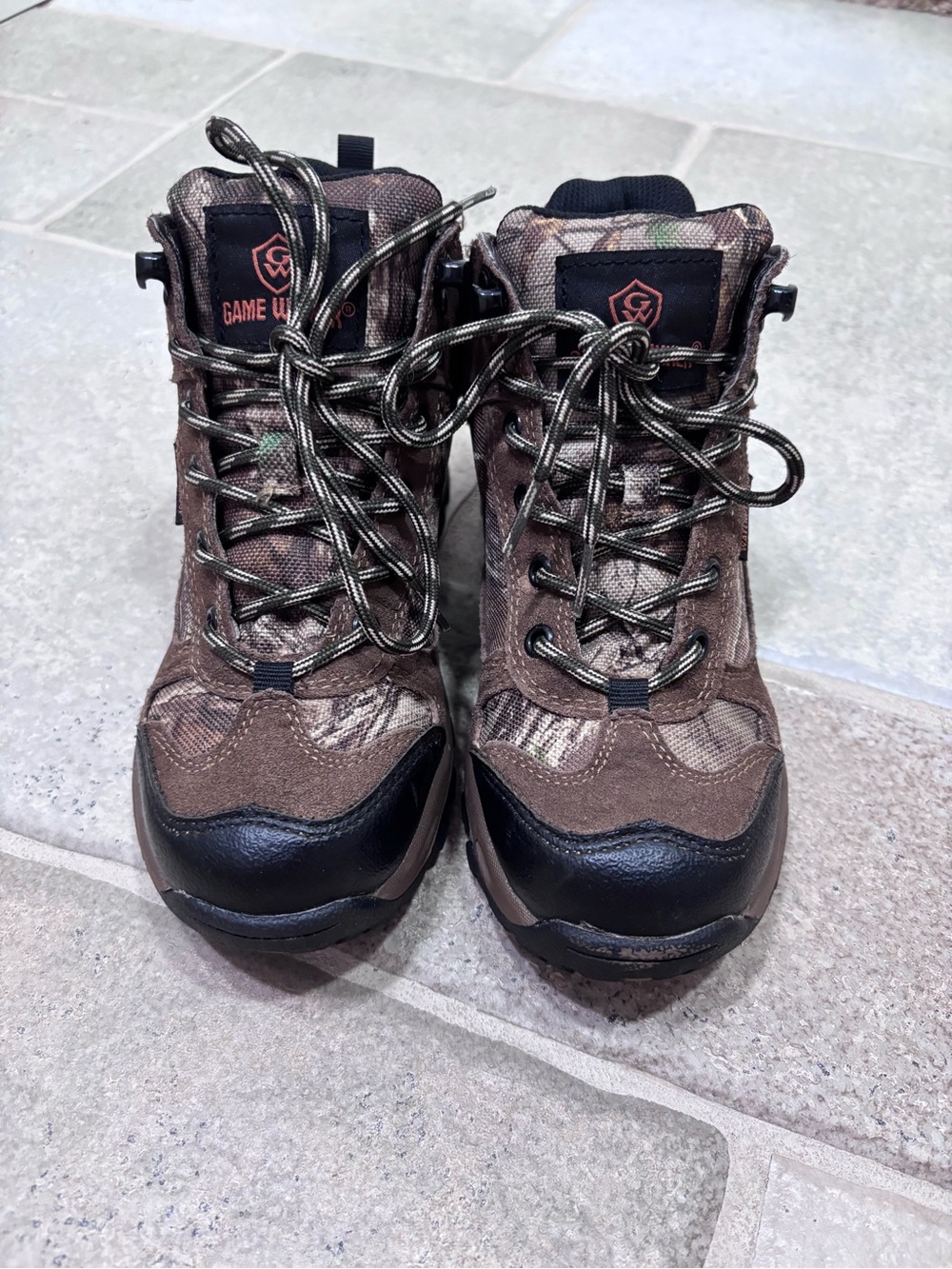 Game Winner Camouflage Hunting Boots Boys 3.5 Brown/Camo
